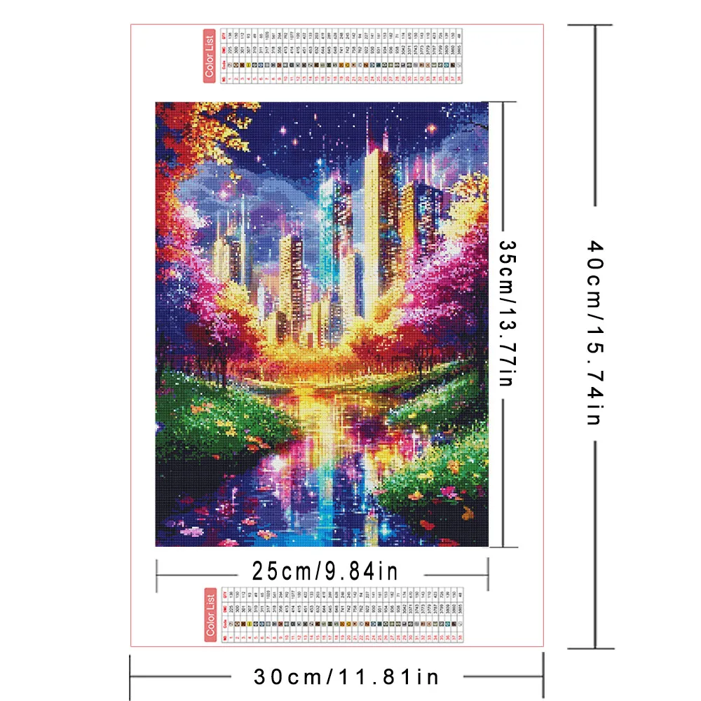AZQSD Diamond Mosaic City House Painting Landscape Fantasy News 2026 Arts And Crafts Pictures 5d Diy Diamond Art Home Art Craft