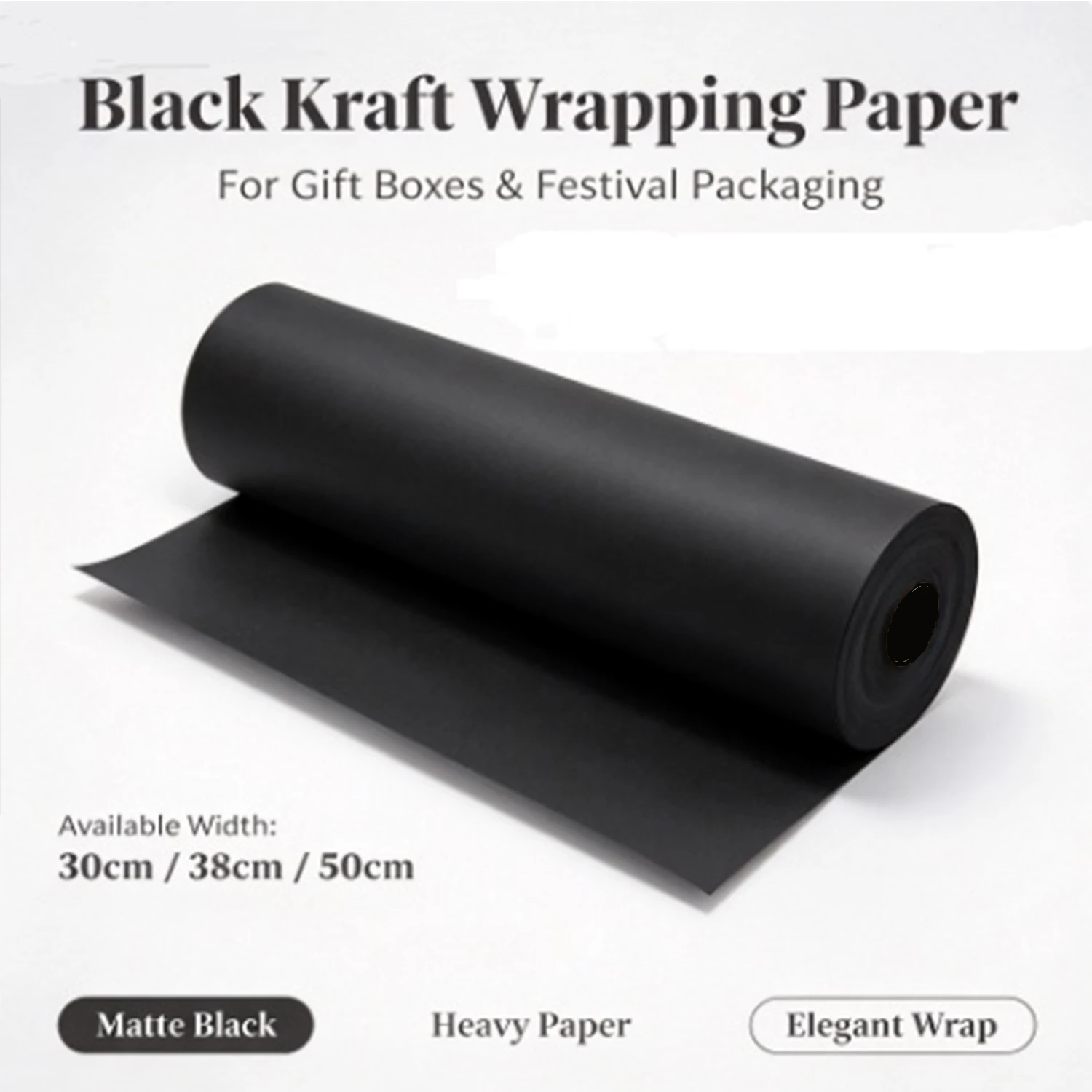Black Kraft Paper  for Gift Wrapping, Art & Craft, Postal, Packing, Shipping, Floor Covering, Parcel, Table Runner