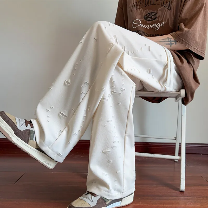 

Long pants Mens Autumn Outdoor Sports trousers Casual Pants Ripped Design Soft Comfort Trendy Fashion Active Wear Street Style
