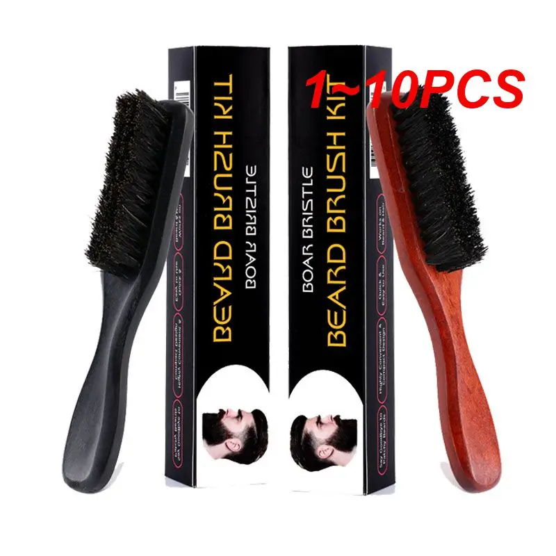 

1~10PCS Beard Combs Beech Wood Pure Beard Brush Long Handle Beard Care Brush Beard Tool Smooth The Beard And Hair Reduce Knots