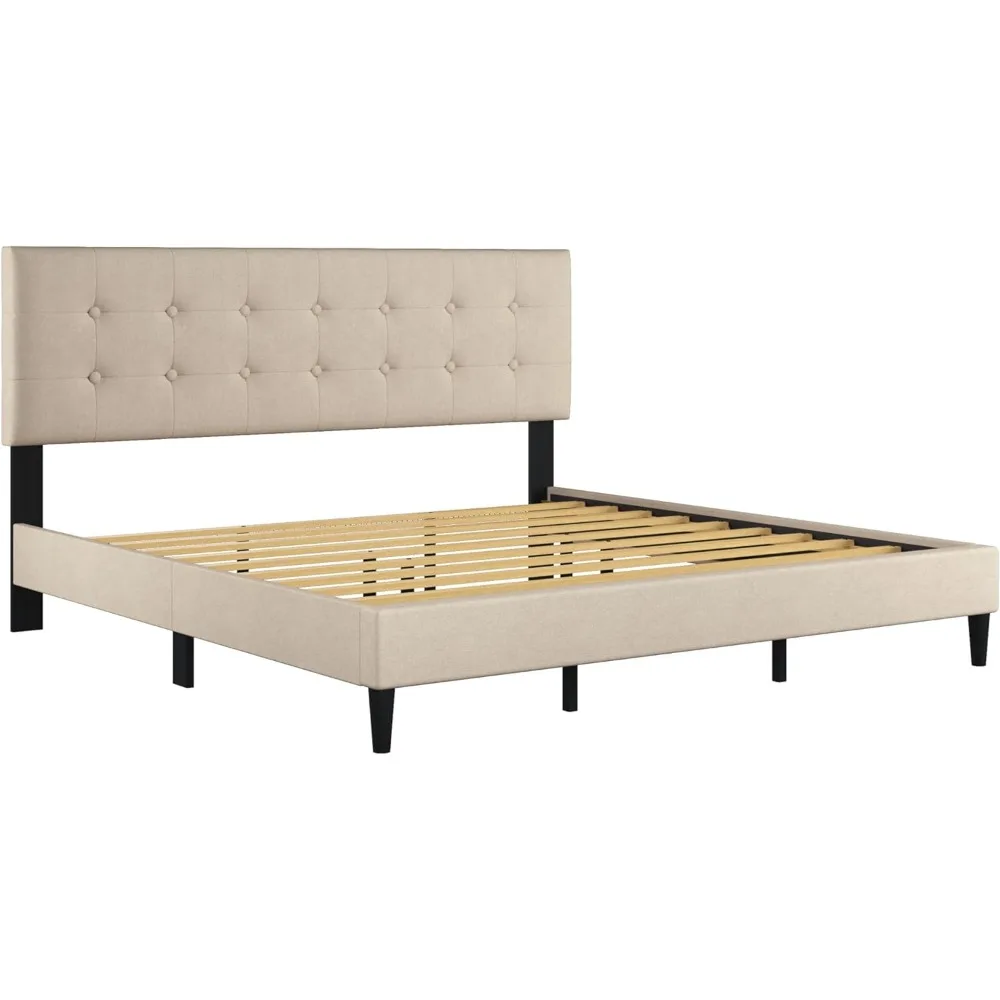 2959-660, Hendrix King Upholstered Bed, Beige