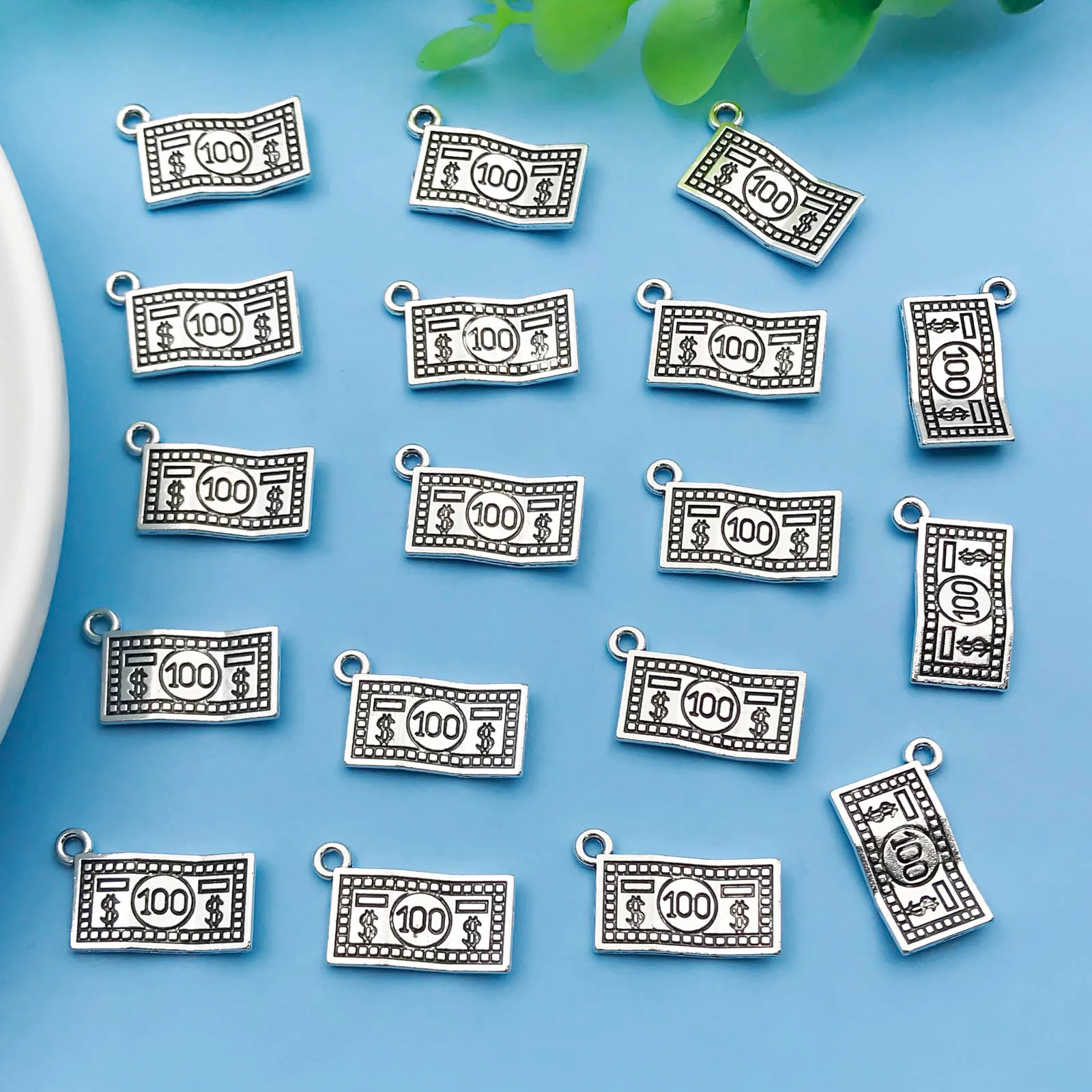 10/20pcs Antique Silvery Alloy Dollar Charms Money Pendants For Jewelry Making DIY Handmade Necklace Bracelet Earrings Accessory