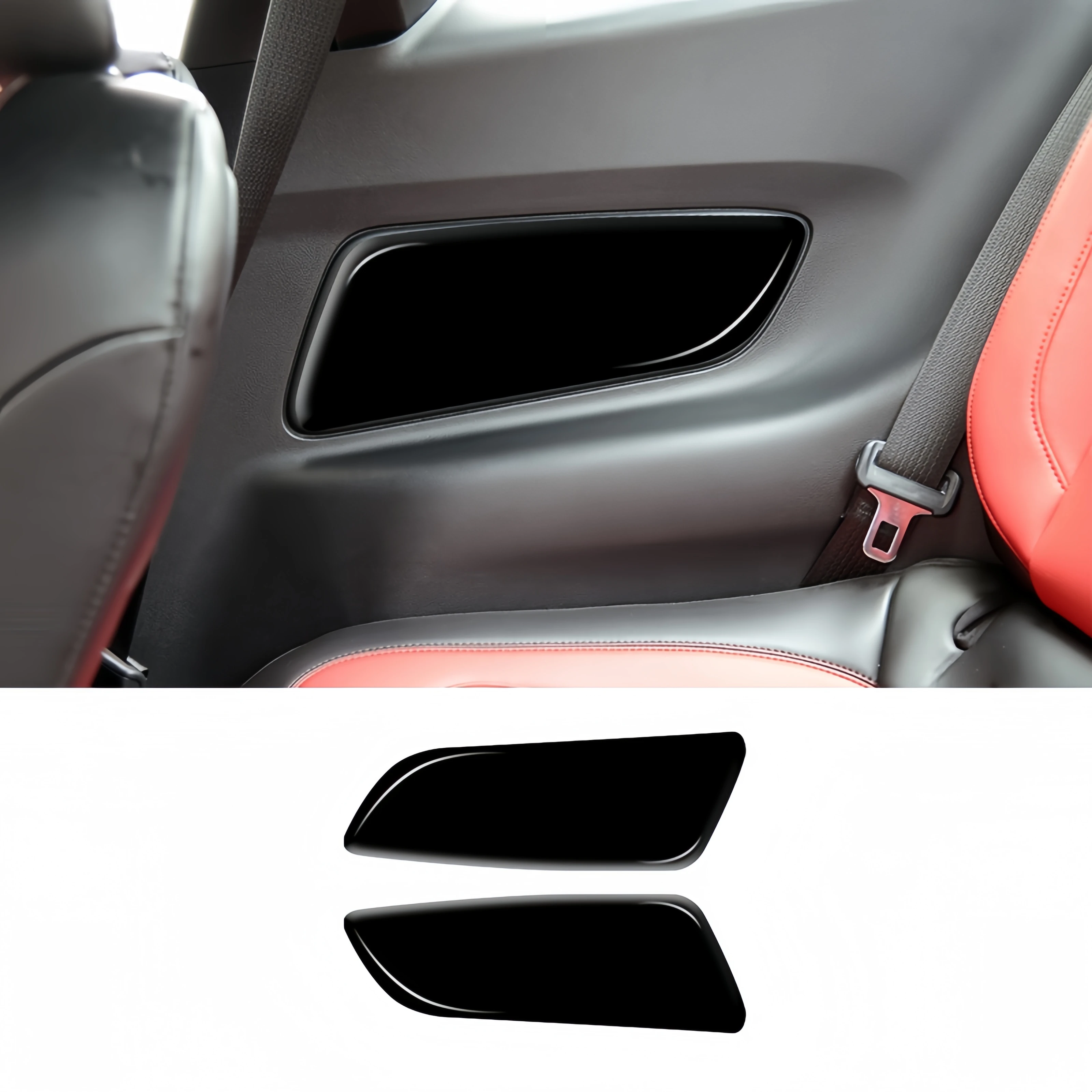 

For Ford Mustang 2015-2020 Piano Black Interior Car Rear Door Panel Strips Trim Cover Decoration Stickers Auto Zubehör
