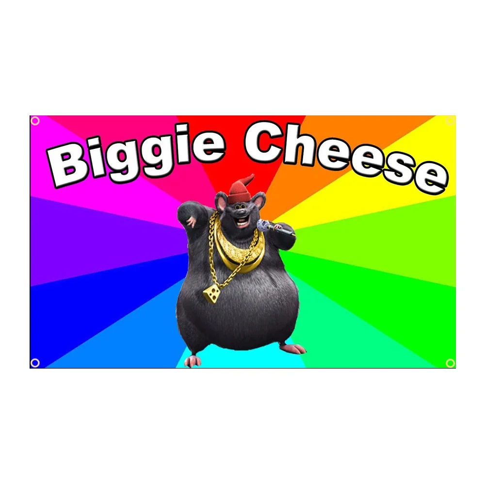 90x150cm 3x5FTS Big Cheese Flag Funny Man Cave Wall Meme Flag