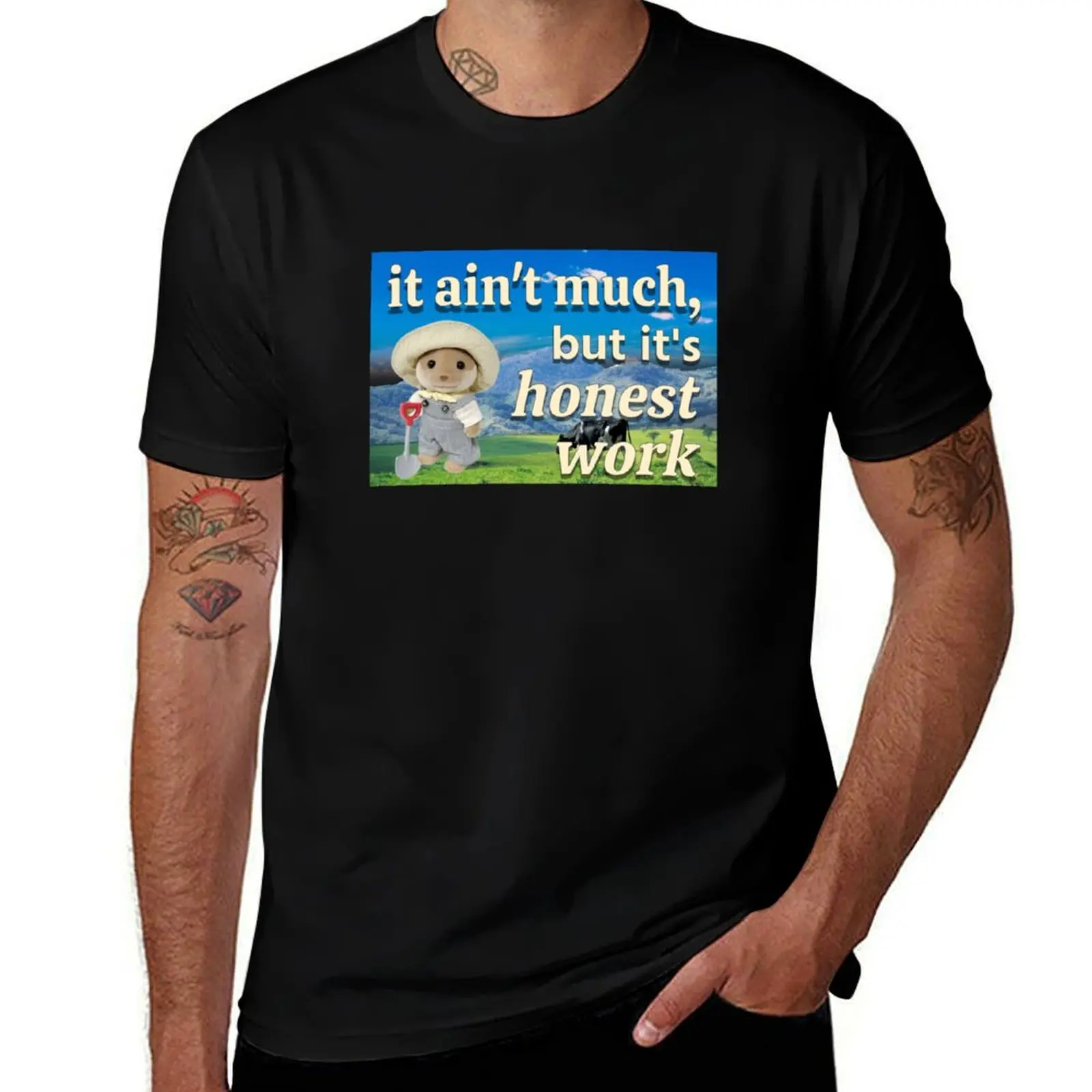 C'est pas grand chose, mais c'est du travail honnête. T-shirt Calico Critter Farmer, T-shirt de travail durable.