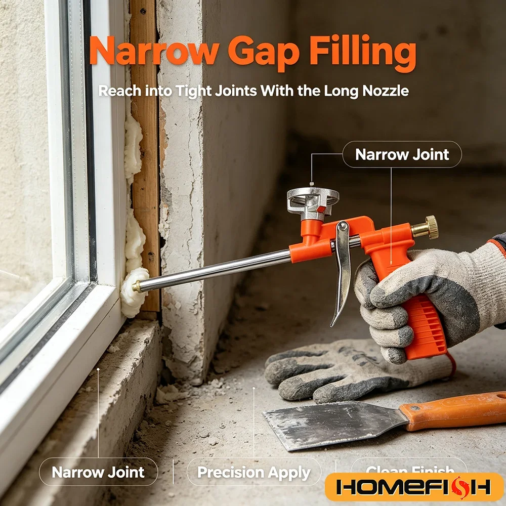Metal Polyurethane Foam Spray Gun  Expanding Sealant Caulking Gun Foaming Jet Glue Gun for House Decoration  Construction