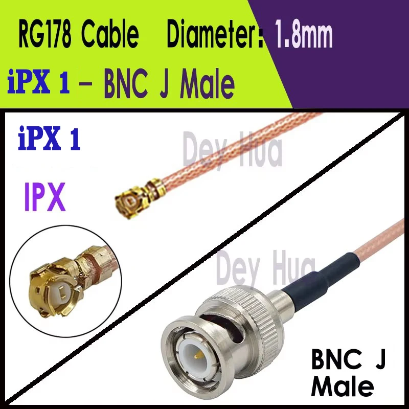 

10PCS BNC Male to ufl IPX IPX1 IPX4 MHF4 RF coaxial RG178 1.13 0.81 RF BNC J male jumper pigtail cable