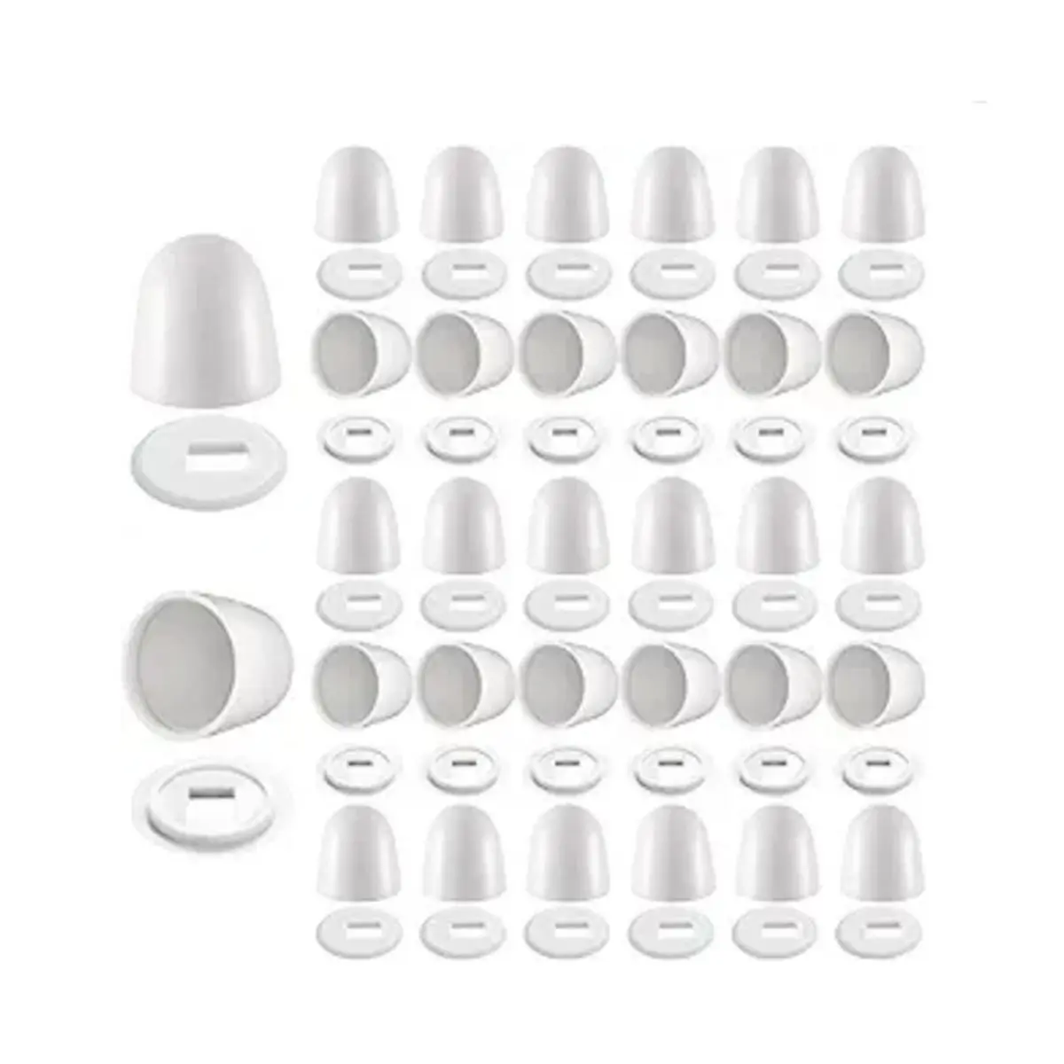 TOP!32 Packs Universal Toilet Bolt Caps Plastic Round Push on Toilet Covers with Extra Washers, 1.45 Inch Height