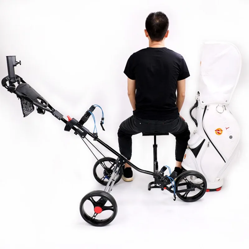 Golf three-wheel ball chartered cart foldable trolley trolley golf supplies accessories cart