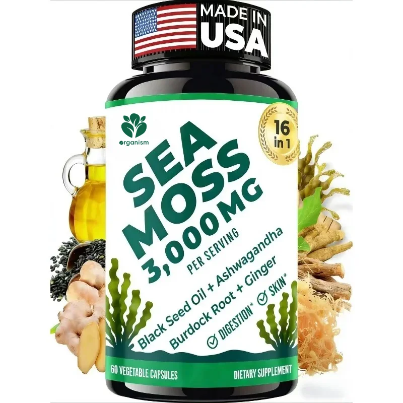 

Seaweed Capsules with Black Seed Oil Ginger Knife Fish - Energy, Immune, and Gut Health Support