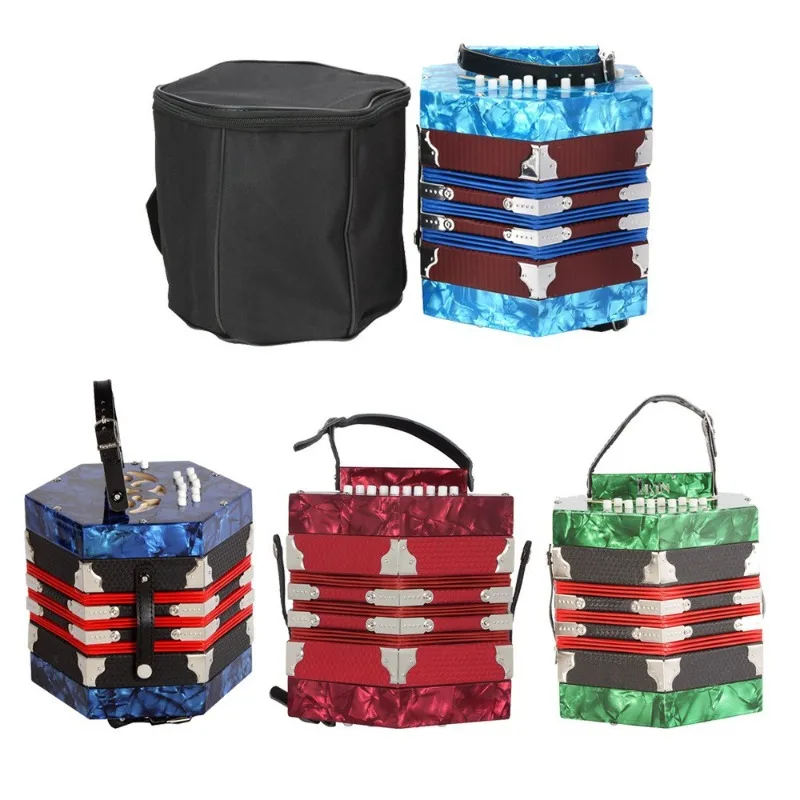 Hexagonal accordion 20 keys 40 notes accordion adult beginner playing accordion keyboard instrument