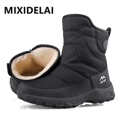 Brand Men Boots Winter Waterproof Snow Boots Unisex High Top Keep Warm Plus Outdoor Ankle Boots Male Cotton Casual Sneakers