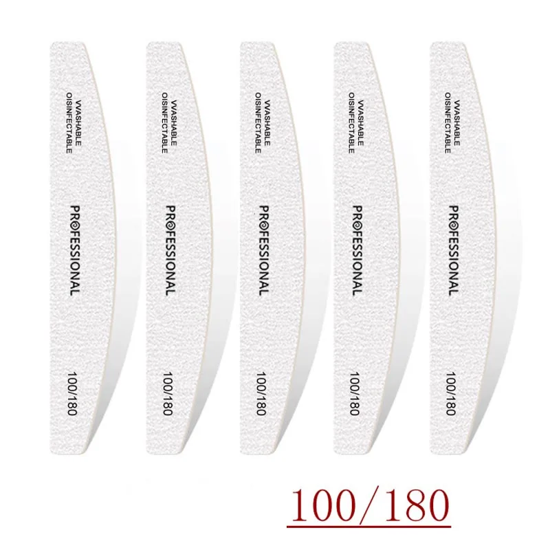 10pcs/Lot Professional Wooden Nail Files 180/240 Buffer 100/180 Grey Boat Wood Sandpaper Block Gel Polisher Sanding Nail Files image 5