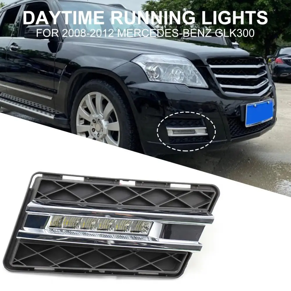 

2Pcs High Brightness LED DRL Heat Resistant DC12V 6000-6700K Daytime Running Fog Bulb for Mercedes-Benz GLK300 2008-2012