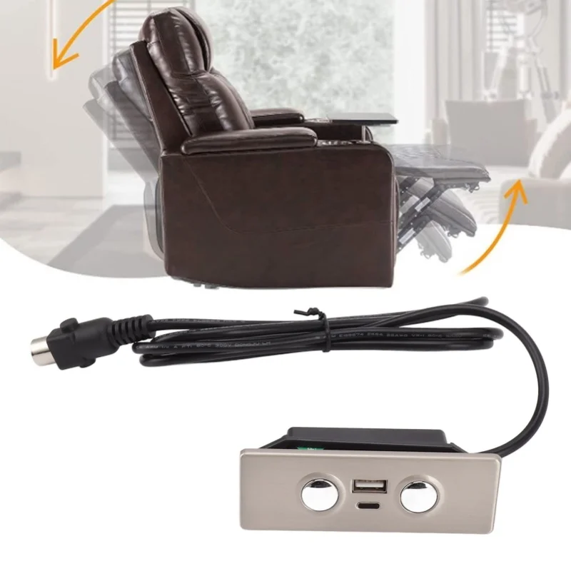 5 Pin Lift Chair Power Recliner Hand Control Electric Sofa Remote Hand Control USB Type C Charging Port