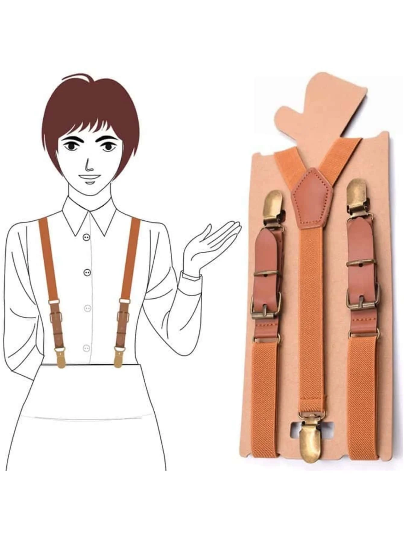 빈티지 스타일 남성용 서스펜더, 마이크로 엘라스틱 직조, 클래식 Y자형 디자인, 아크릴 소재 - 결혼식 및 기타 행사에 이상적