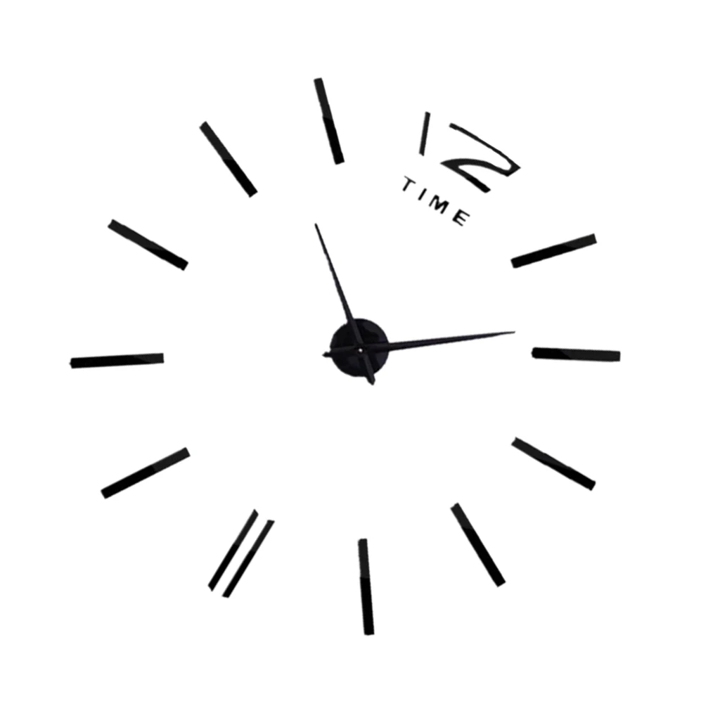 Removable Vinyl Art Wall Sticker 3D Clock Acrylic Mirror Design Large Size for Interior Home Decor