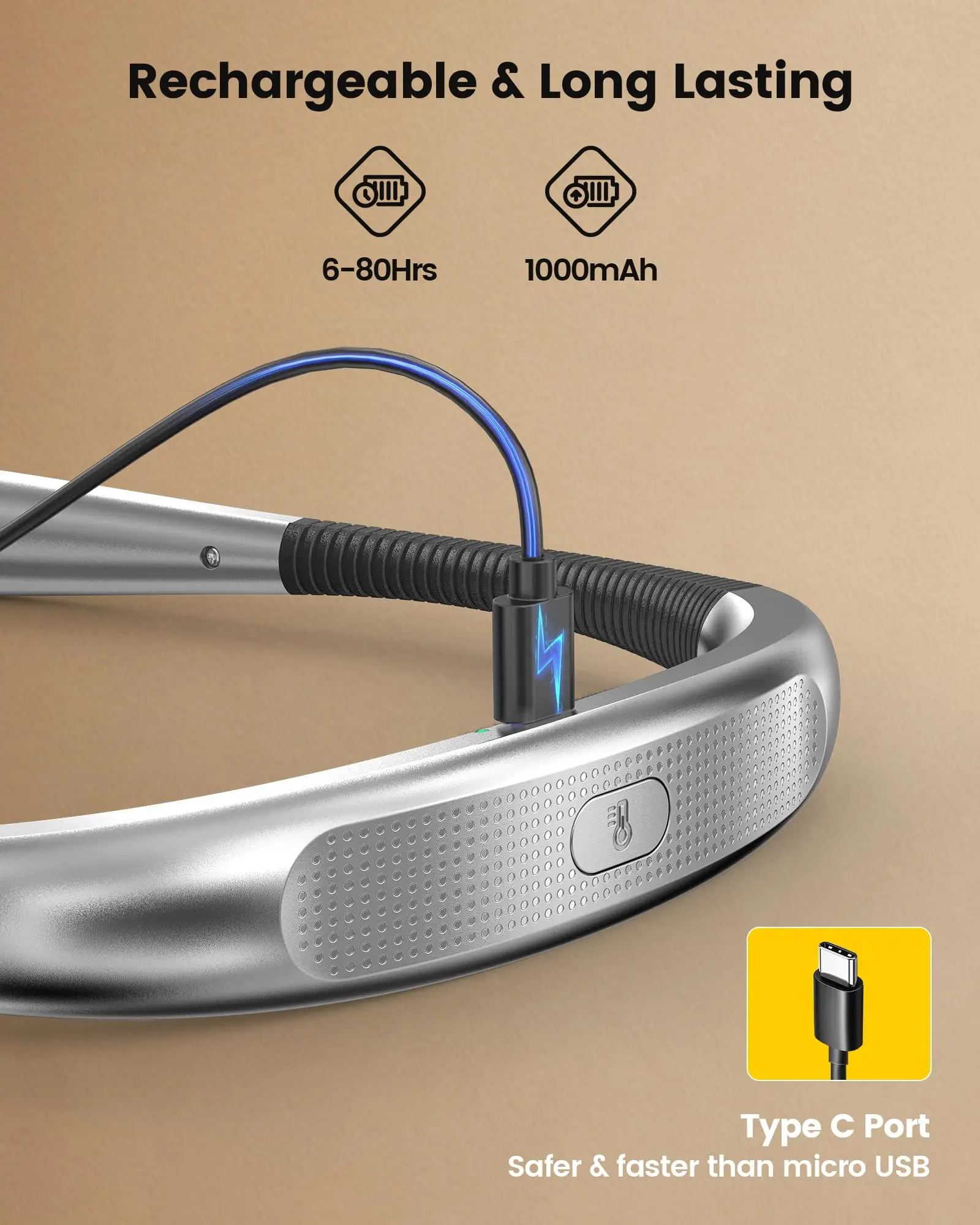 LED Rechargeable Neck Reading Light,Book Light for Reading in Bed,3 Colors,6 Brightness Levels,Bendable Arms Led Book,Neck Light