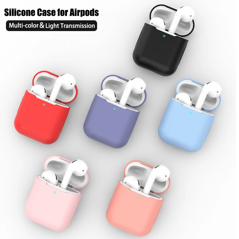 Silicone caso do fone de ouvido para apple airpods 1/2 protetor bluetooth sem fio capa para vagens ar 2 caso fino caixa de carregamento