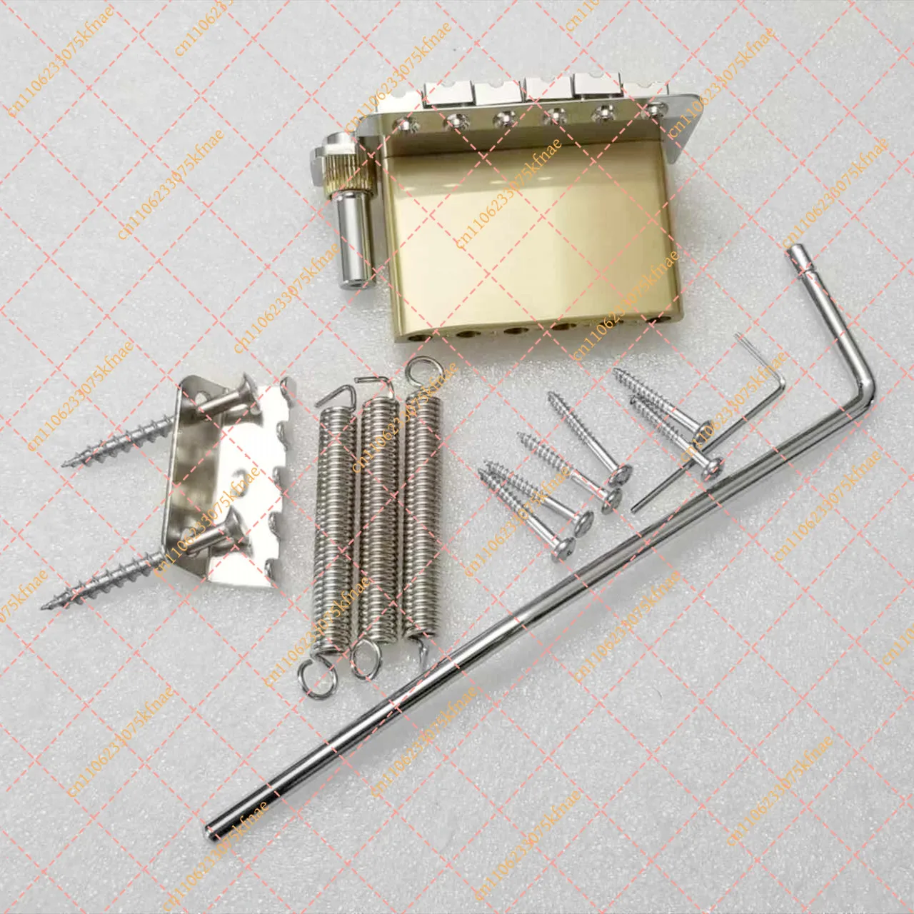 52.5mm 6-Point Tremolo Bridge Brass Block 10.5x5 Chrome for Electric Guitar