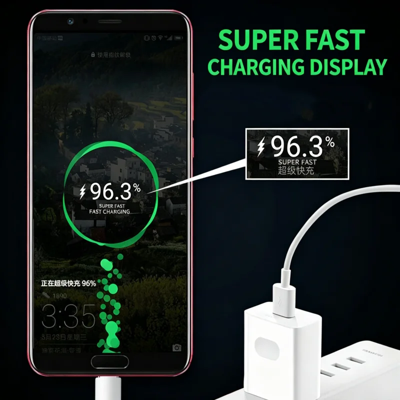 5A Fast Charging USB A to Type C Data Cable Purple Interface White Cord 1M 1.5M 2M For Xiaomi All Type C Android Smartphones