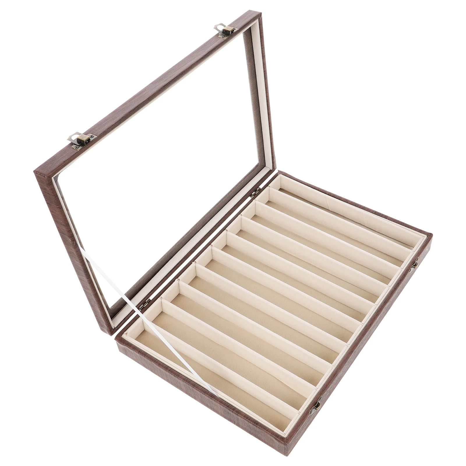 

10 Grids Wooden Jewelry Storage Box For Ring Earring Bracelet Organizer Small Accessories Holder Trinket Case Desktop Display