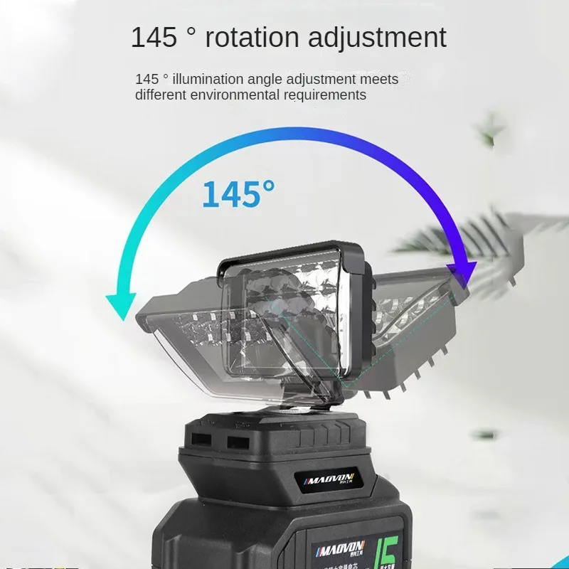 Projectores LED sem fio portáteis para trabalho ao ar livre, 4in LED Light, adequado para vários Makita, pesca, ferramenta de emergência, pesca