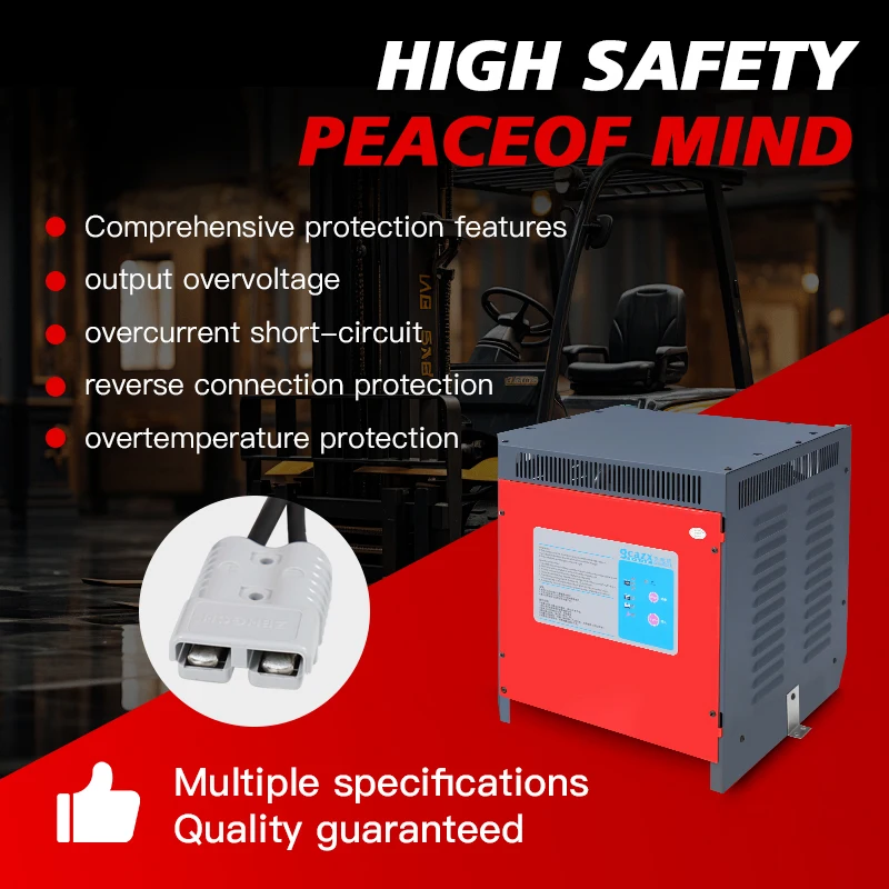 Gray Single Phase Battery Charger 48 Volt 60Amp 240V for Forklift Walkie Stacker Lift Charger