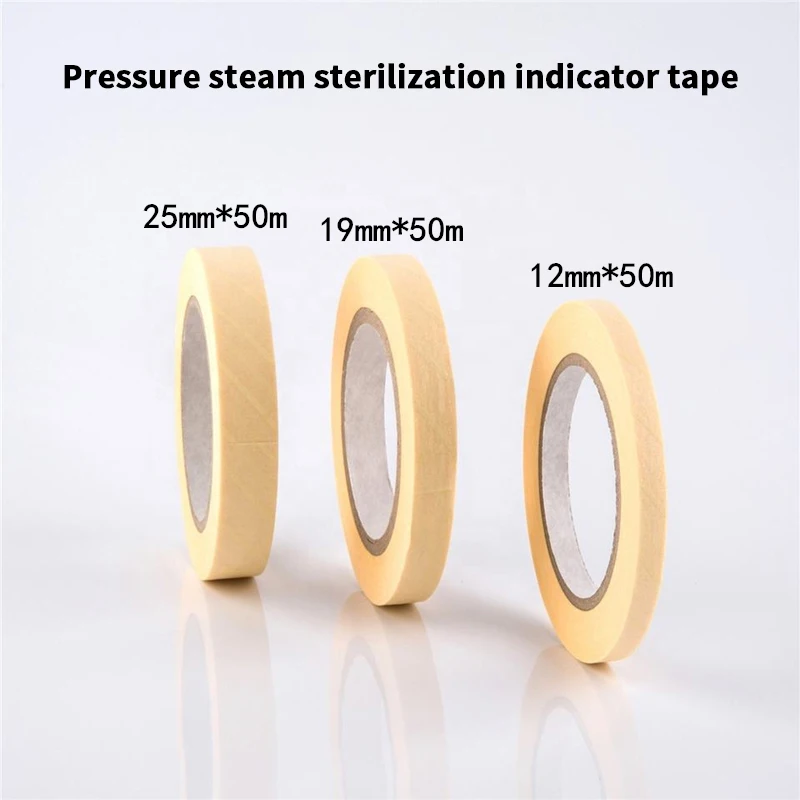 

50M Dental Tape Sterilization Indicator Autoclave Steam/EO/Plasma Tapes Defend Dentistry Laboratory Material Oral Care Supply