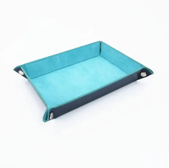 Double-Sided Dice Holder Tray Leather Folding Velvet For Storage D&D Card Memo RPG DND Table Games Organizer
