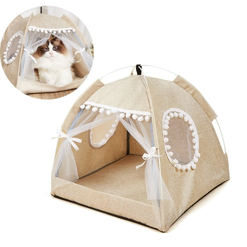 Pet Teepee Dogs Cat Bed for Cat Dogs Outdoor Camping Resting Tent Portable Lightweight Puppy Cat Pet Tent Moisture-Proof