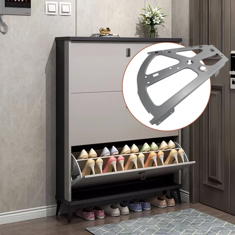 2 Pcs Stainless steel Shoe Cabinet Hinges Turning Rack Thickened Drawer Cabinet Hinge Movable Hinge Fittings Shoes Rack Fittings