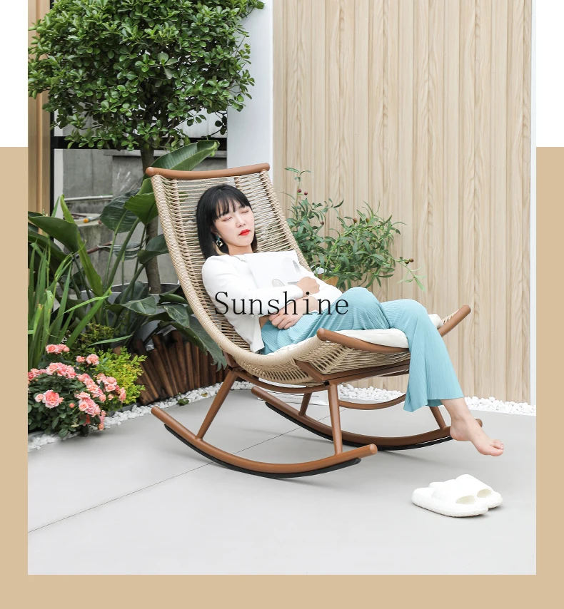 حديقة شرفة المنزل الترفيه كرسي الروطان في الهواء الطلق حديقة كسول كرسي متأرجح