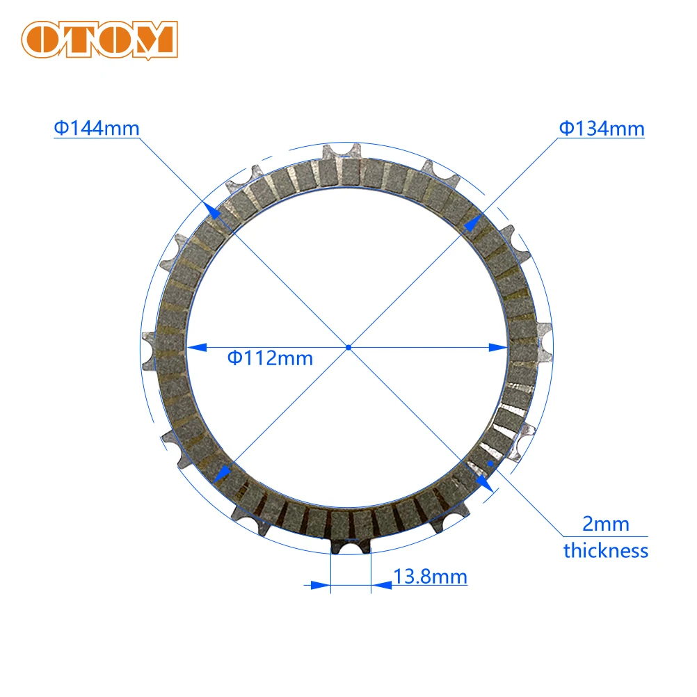 OTOM 8 Pcs/Lot Engine Clutch Friction Plate Iron Lining Disc For KTM EXC SX XCW TC TE TX EC EX MC 250 300 Motorcycle Accessories