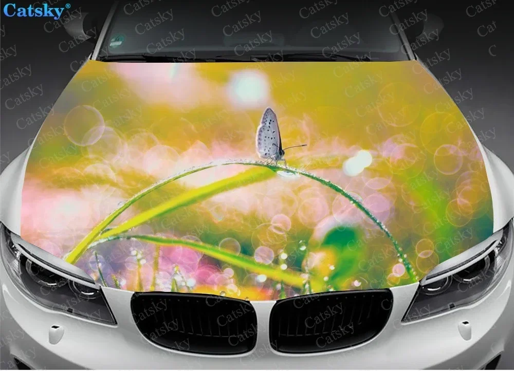 Animal -  Butterfly Car Hood Vinyl Stickers Wrap Vinyl Film Engine Cover Decals Sticker Universal Car Hood Protective Film