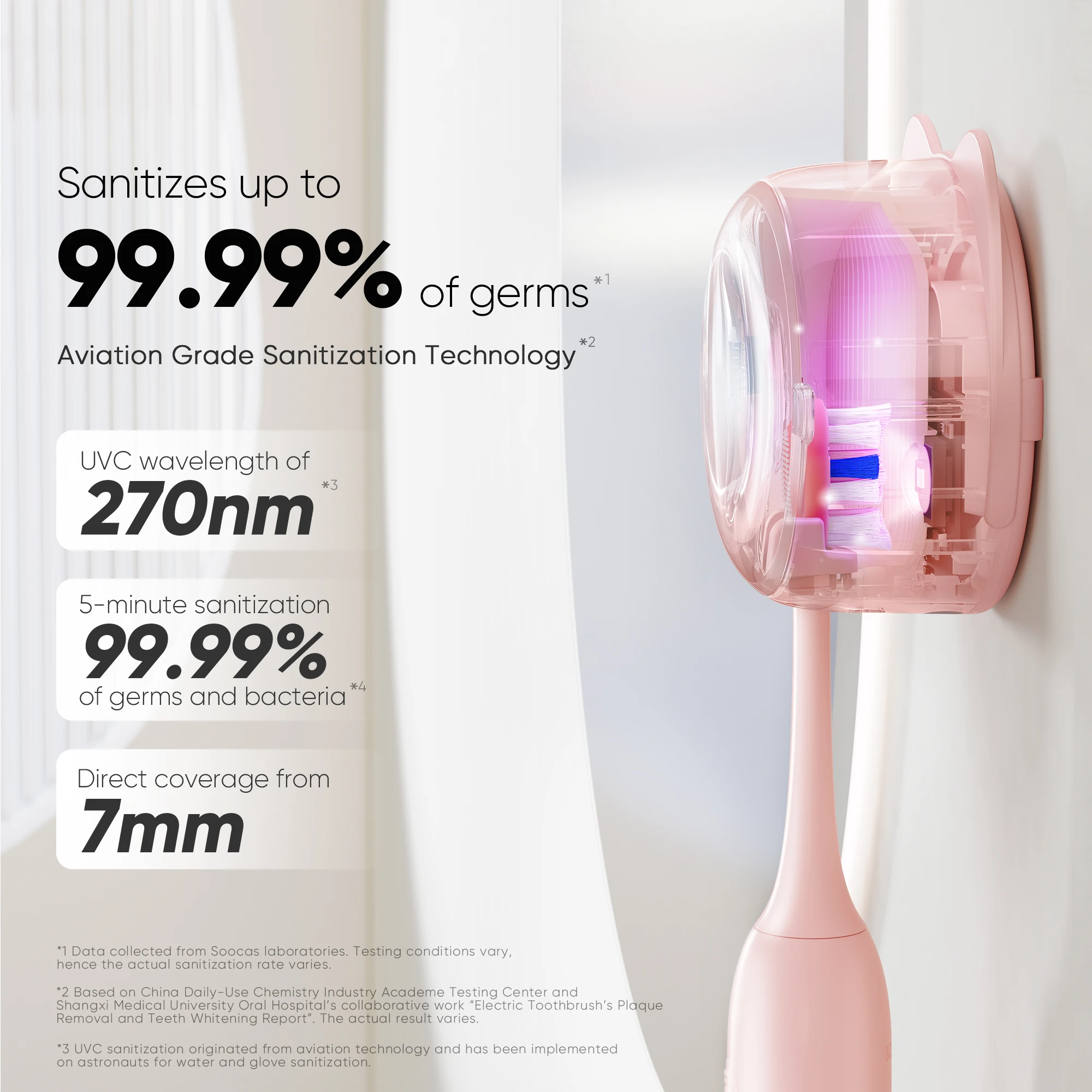SOOCAS Sonic Electric Toothbrush D3 Smart Ultrasonic Tooth Brush Cleaner Whitening Waterproof and Sanitizer Toothbrush