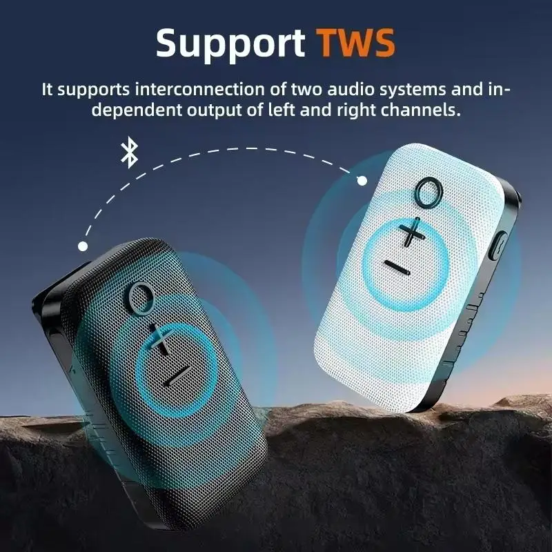 

Портативная беспроводная колонка с креплением на воротник, TWS стерео, высокая громкость, Bluetooth 5.4, водонепроницаемость IPX5, идеально подходит для активного отдыха и занятий спортом