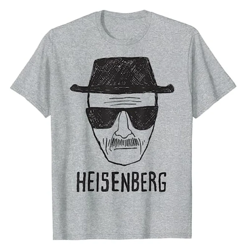 Breaking Bad Periodic Square T-Shirt  I Am The One Who Knocks Blue Hue Portrait Tee Funny Heisenberg Desert Horizon Outline Tops