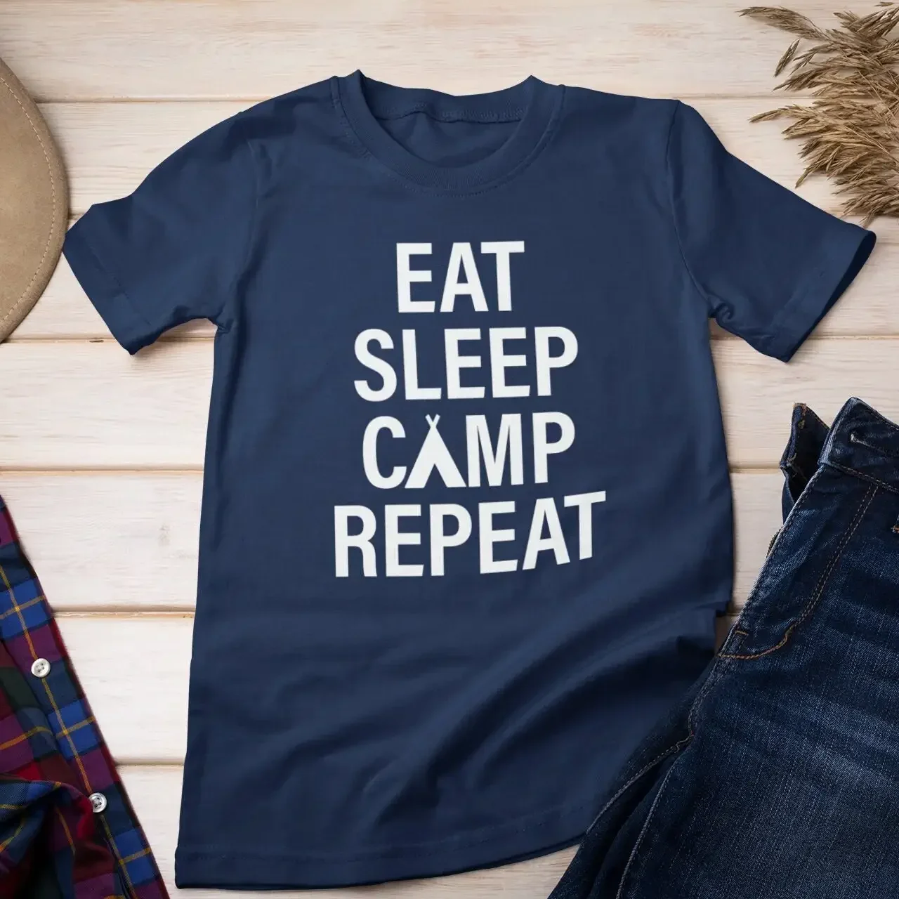 Camping Fun and Adventure T Shirt Eat Sleep Camp Repeat