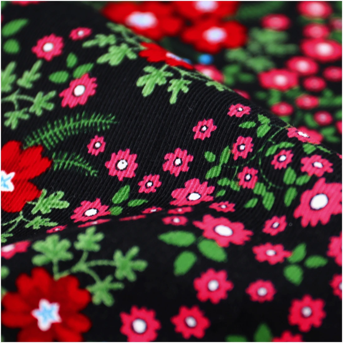 Printed 100% Cotton Fine Corduroy Small Flower Fabric For Sewing Dress Coat Soft Cotton Cloth DIY Decoratrion Material