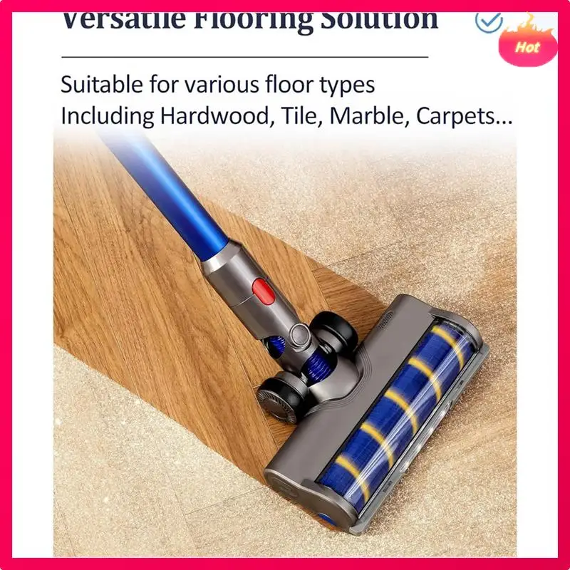 AD-ชั้นสิ่งที่แนบมาสําหรับ Dyson V7 V8 V10 V11 V15 เครื่องดูดฝุ่นพร้อมไฟ LED เปลี่ยนหัวแปรง + V ขนแปรง Roller
