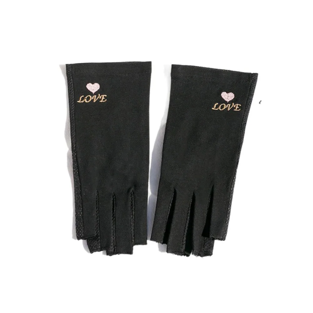 

New Half Finger Sunscreen Gloves Breathable Highly Elastic Manicure Gloves UV Protection Riding Driving Gloves Gift