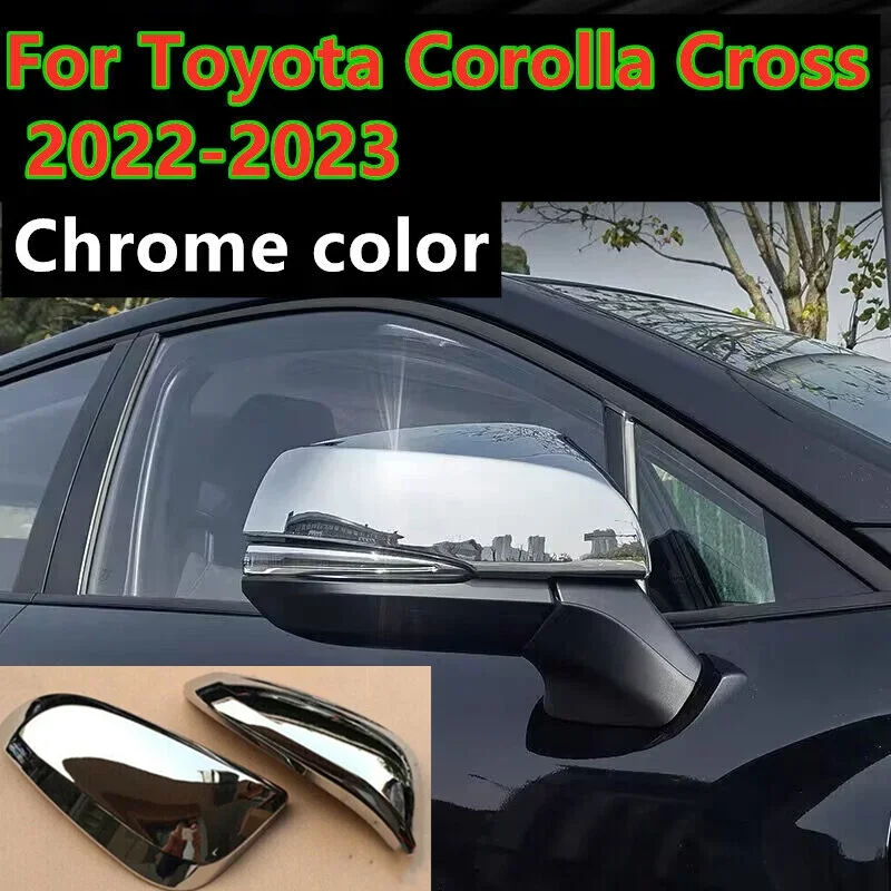 

Chrome Side Door Rearview Mirror Cover Trim Cap For Toyota Corolla Cross 2022 2023