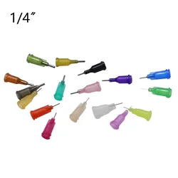 50pcs 14 -34G 1/4 Luer Lock Blunt Syringe Tip Screw Needle Precision Liquid Dispenser Gauge  Glue Dispensing