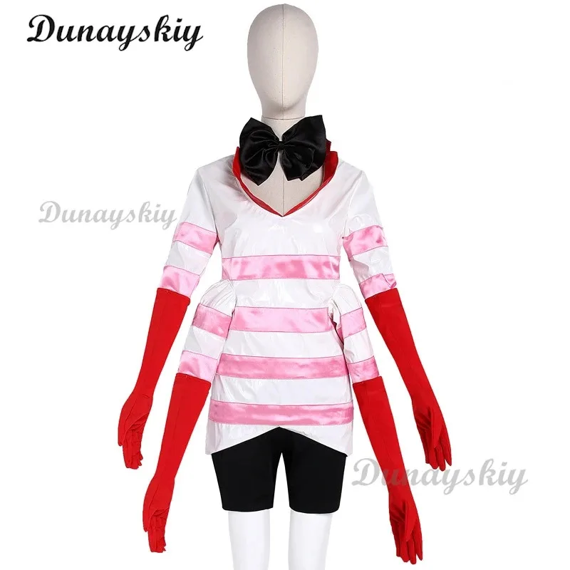 2025 ♥   Seragam Kostum Cosplay Malaikat Debu Hotel Hazbin Baru Gaun Pesta Ulang Tahun Wanita Anak Perempuan Kostum Halloween Karnaval ☆ ★