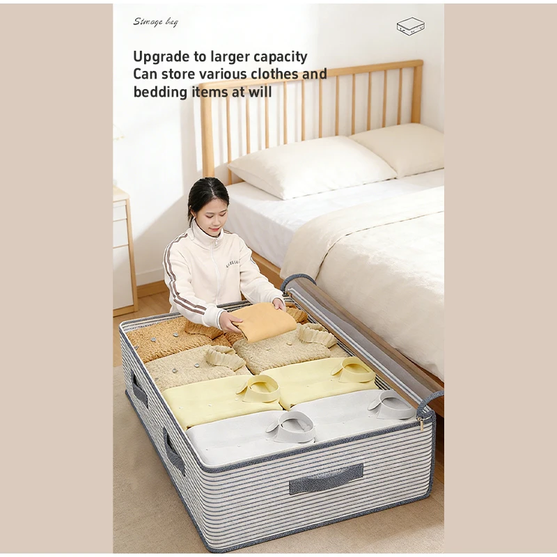 Under Bed Large Clothes Toy Storage Box Foldable Visual Multilayer Drawer-type Storage Bag Portable Hand-held Travel Bag