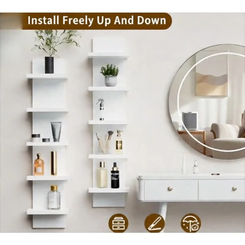 Wall-Mounted Multi-Layer Wall Shelves Simple Storage Rack for Living Room Bedroom Decorative Organizer