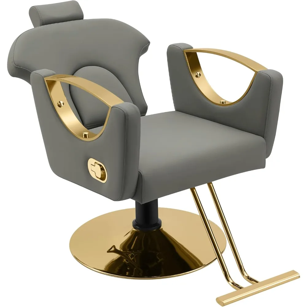 كرسي صالون احترافي لمصفف الشعر كرسي حلاق مستلق مع مضخة هيدروليكية شديدة التحمل صالون حلاقة دوار 360 درجة #2