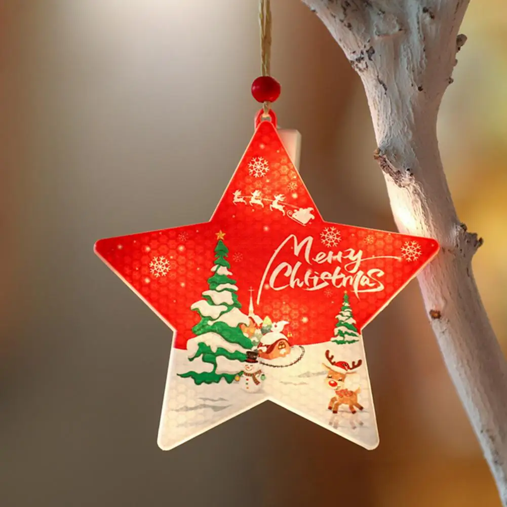 Christmas Pendants Party Supplies Sparkling Led Christmas Tree Pendants Waterproof Snowflake Snowman Xmas for Festive