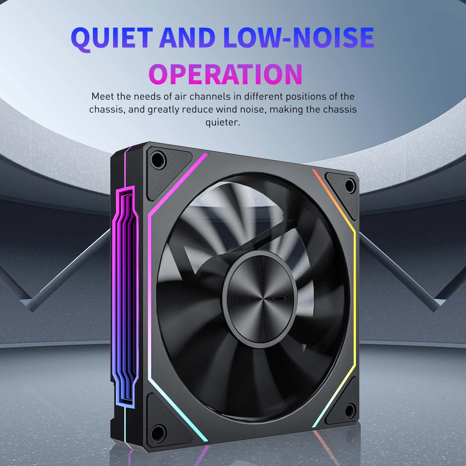 UPSIREN UF-2 PRISM 5 PRO 12CM ARGB Large Air Volume Computer Chassis Fan Regular version/Reversed version Dual mode selection image 4